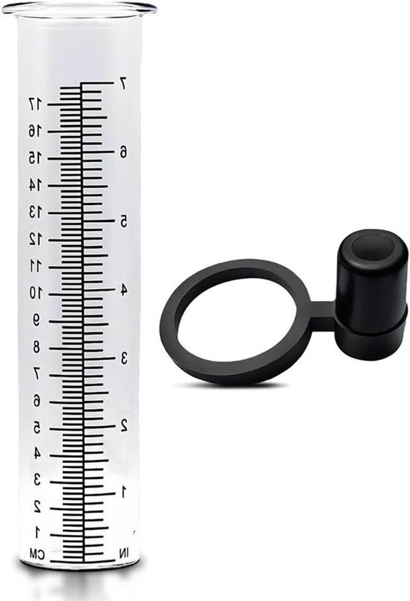 Analoge Regenmeter - Handmatige Neerslagmeter - Tuinirrigatie Regelen - Nauwkeurige Meetschaal - 17 cm - Transparant