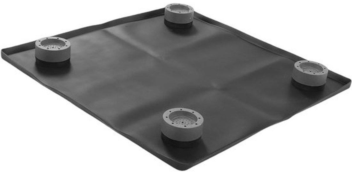 Koelkast Siliconen Mat - Lekbak met Rand - Apparaat Beschermen - Verhoogde Opstaande Randen - 34.98 x 22 cm - Zwart
