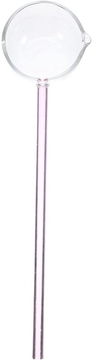 Glazen Soeplepel - Lange steel lepel - Sauzen serveren - Hittebestendig materiaal - 25 cm lengte - Roze