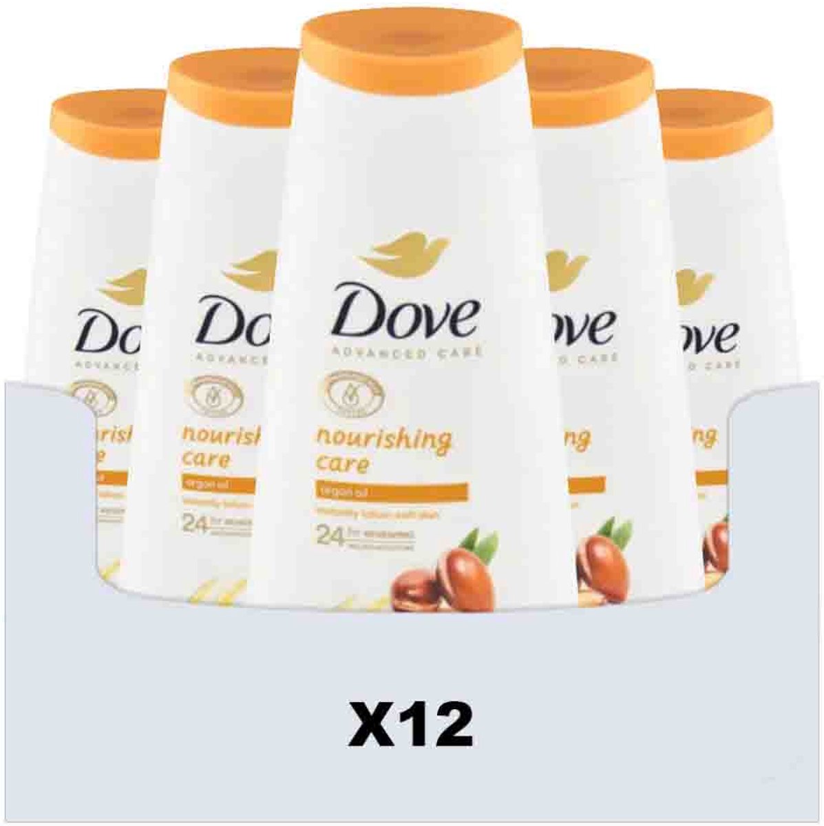 Dove - Shower Gel Advanced Care Nourishing Care - 12 x 225 ml - Voordeelverpakking