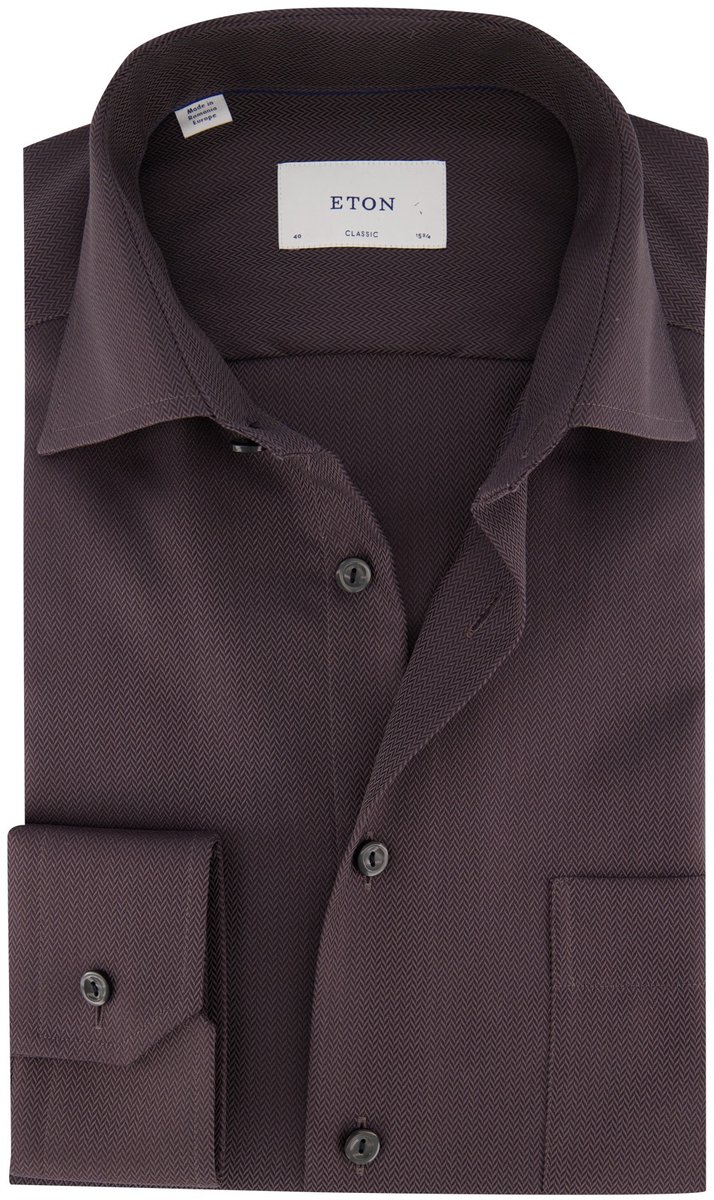 Overhemden Eton Classic Fit bruin