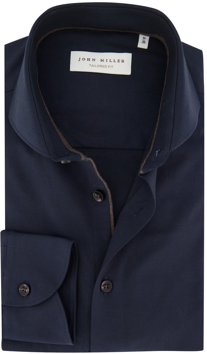 Overhemd John Miller donkerblauw normale fit