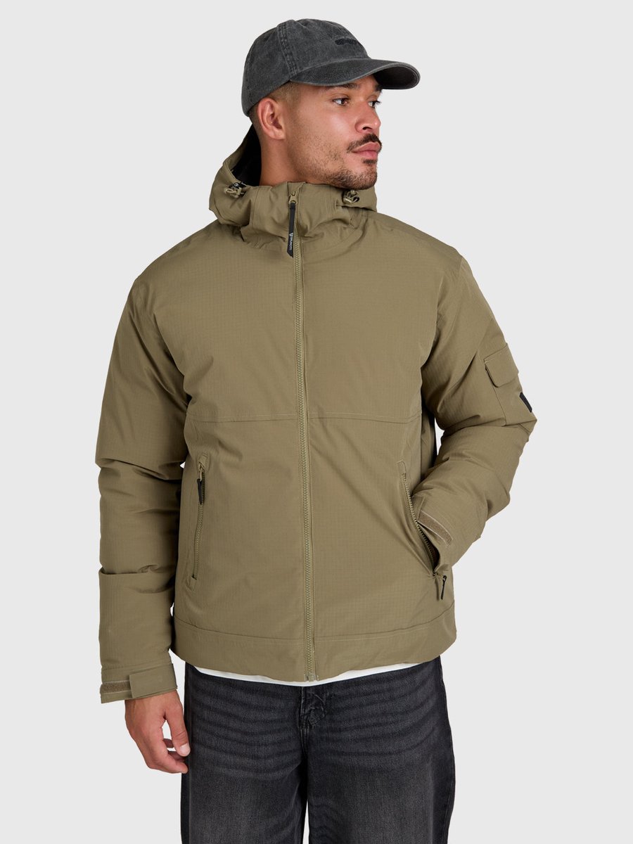 Brunotti Bob Winterjas Heren Dusky Regenjas Waterdicht 15K Waterproof Relaxed Fit Ademend M Groen