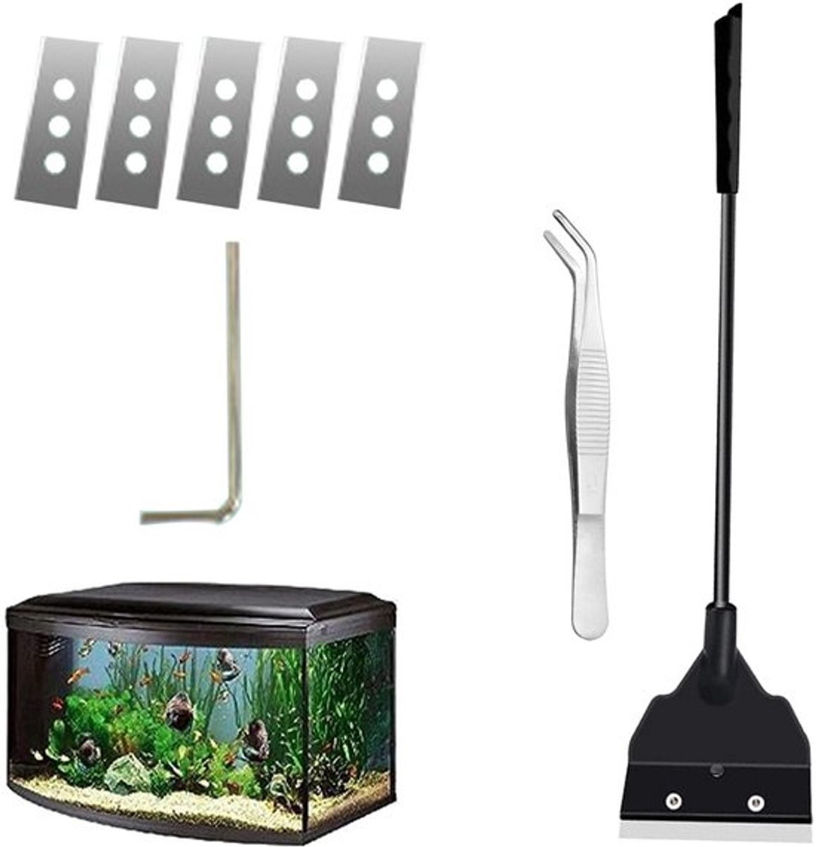 Dailygoods- Algenschraper 34 cm - Aquarium Reiniger - Lichtgewicht