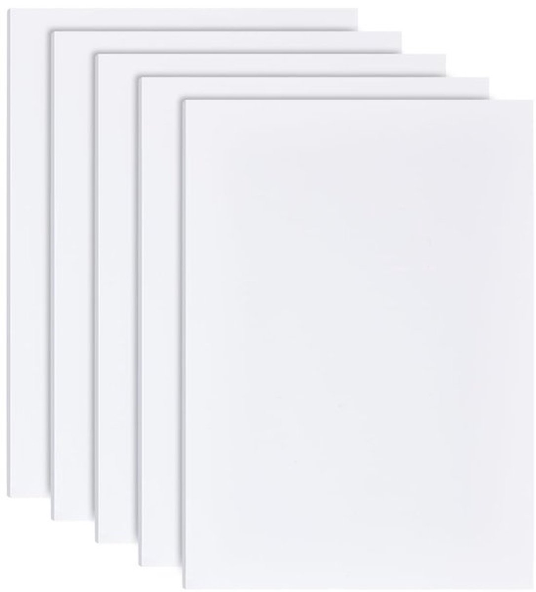 Dailygoods- Schuimplaten 5 stuks - 30 x 21 cm - 4 mm dik - Witte PVC-schuimplaten
