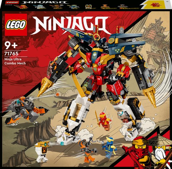 LEGO® NINJAGO® Ninja ultra-combomecha 71765 voertuigspeelset voor kinderen van 9 jaar en ouder met een auto, vliegtuig en tank; creatieve bouwset voor kinderen (1104 onderdelen)