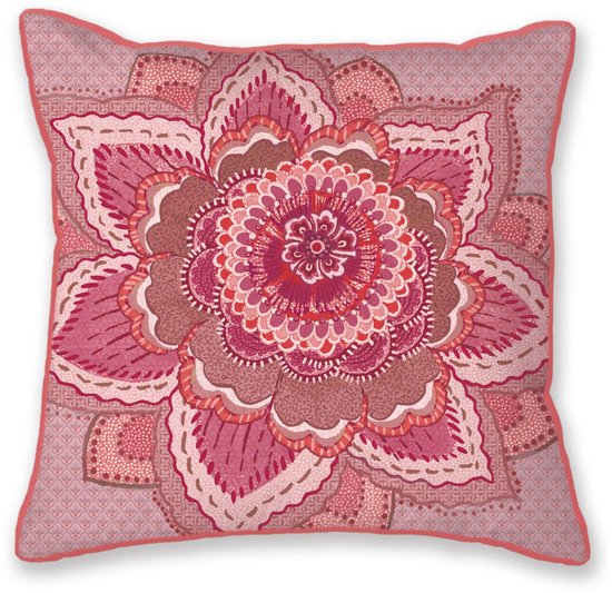 Pip Studio Mumbai Night Square Cushion Sierkussen - 45 x 45 cm cm - Roze