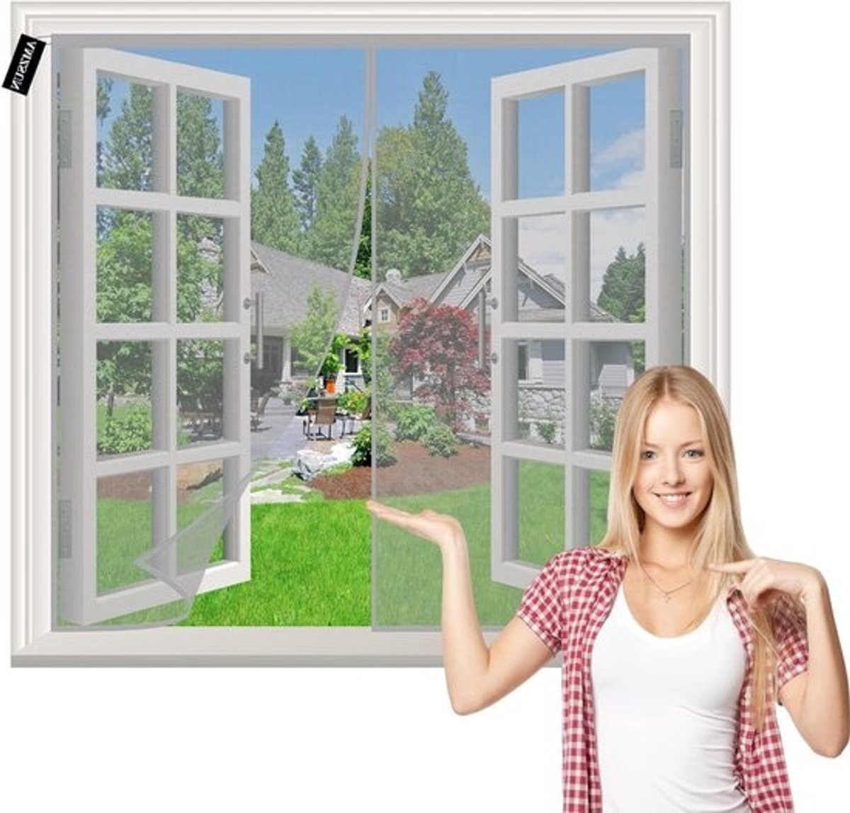 Magnetisch Vliegenscherm - Horraam Gordijn - Insecten Buiten Houden - Automatisch Sluitend - 60x120cm - Grijs