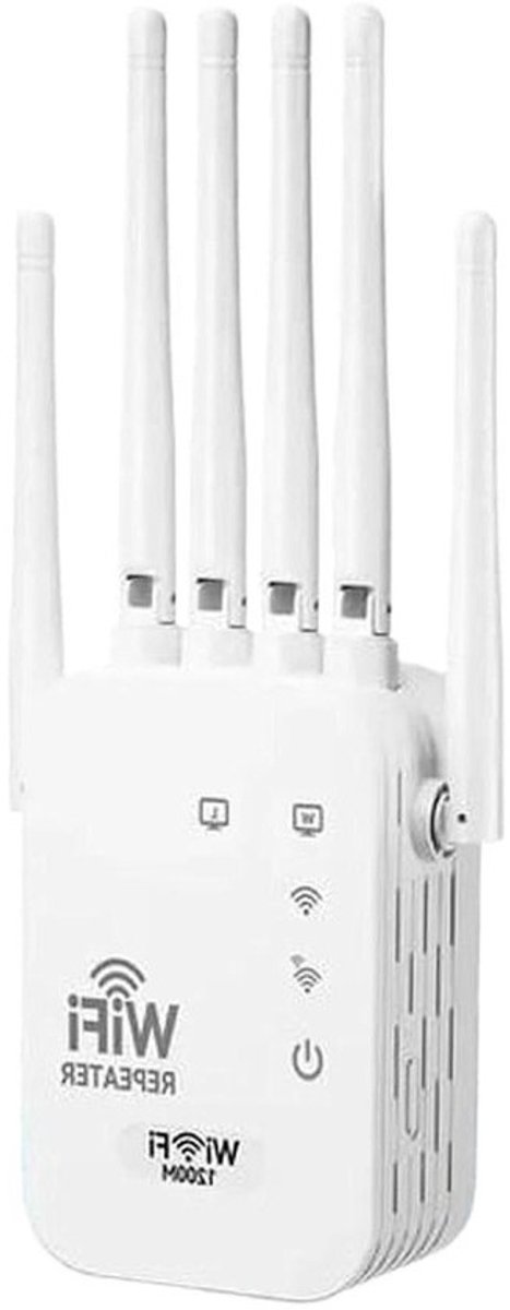 Wifi Versterker - Signaal Booster - Internet Uitbreiden - 1200Mbps Dual Band - 1120 m² Bereik - Wit