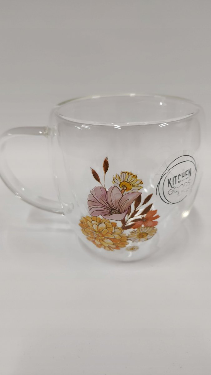 Glazen Waterglas met Bloemendecoratie - 200 ml
