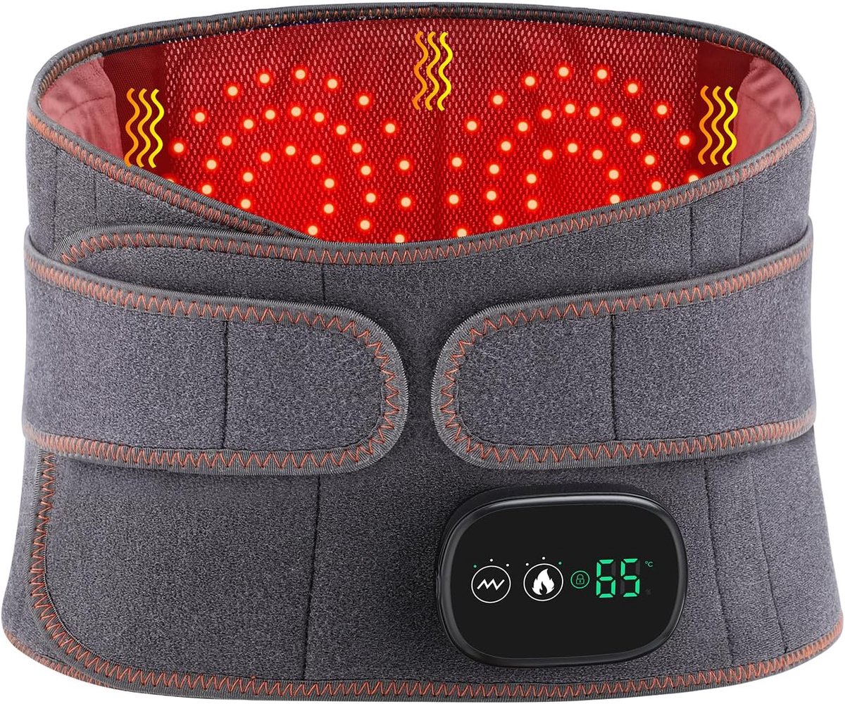 Massageband voor Rug en Onderrug- Infrarood Warmtegordel met Massage en Warmte - Elektrisch Rugmassage Apparaten voor Rug en Buik - Verwarmde Rugband - rugmassageapparaat