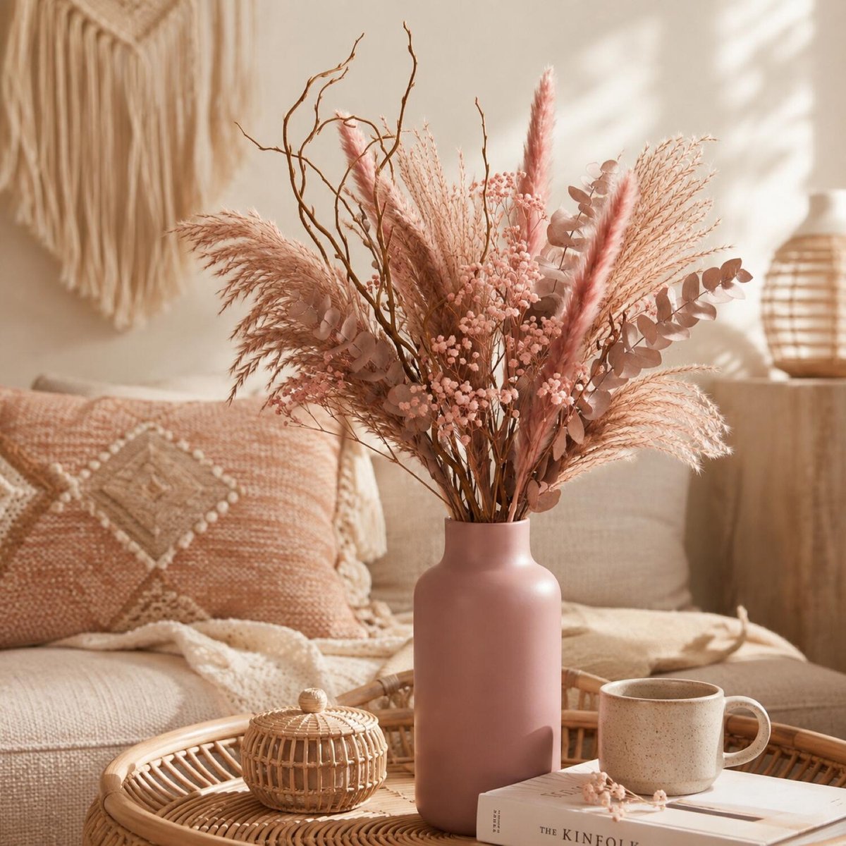 Bellatio Design bloemenvaas Milano - roze - mat glas - 15 x 30 cm - glazen vazen