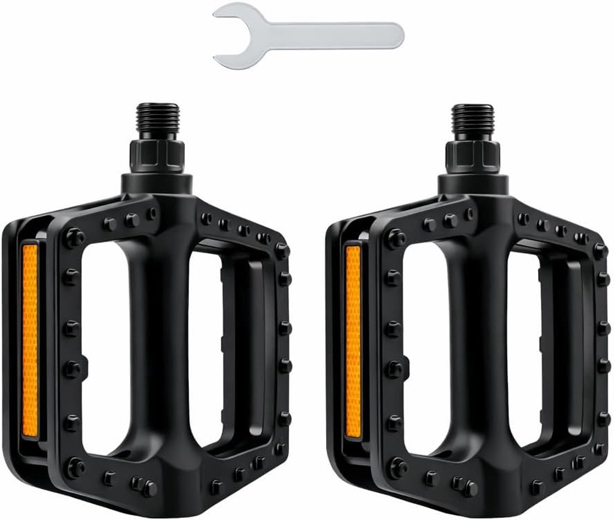 1 paar fietspedalen 9/16 inch met reflectoren en antislip nagels, MTB-pedalen met verzegelde lagers, trapfrequentie, geschikt voor alle soorten fietsen