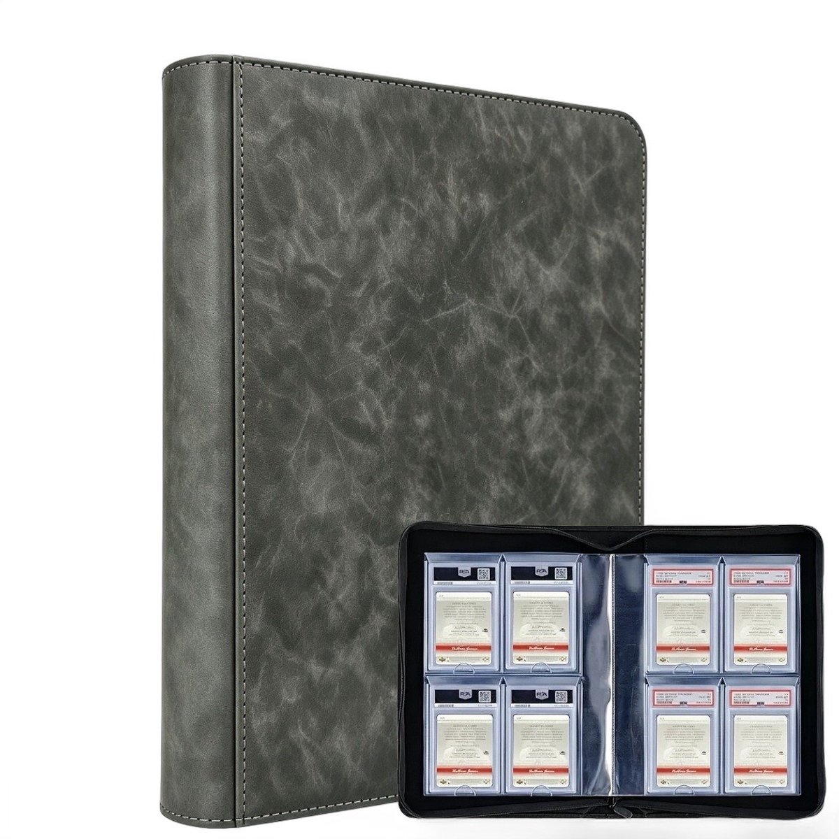 Currero Toploader Binder - Verzamelmap Kaarten - Geschikt voor Pokemon - 4 Pocket - 9 Pocket - 12 Pocket - Trading Card Map - Toploadermap - Zwart - 40 Kaarten PSA