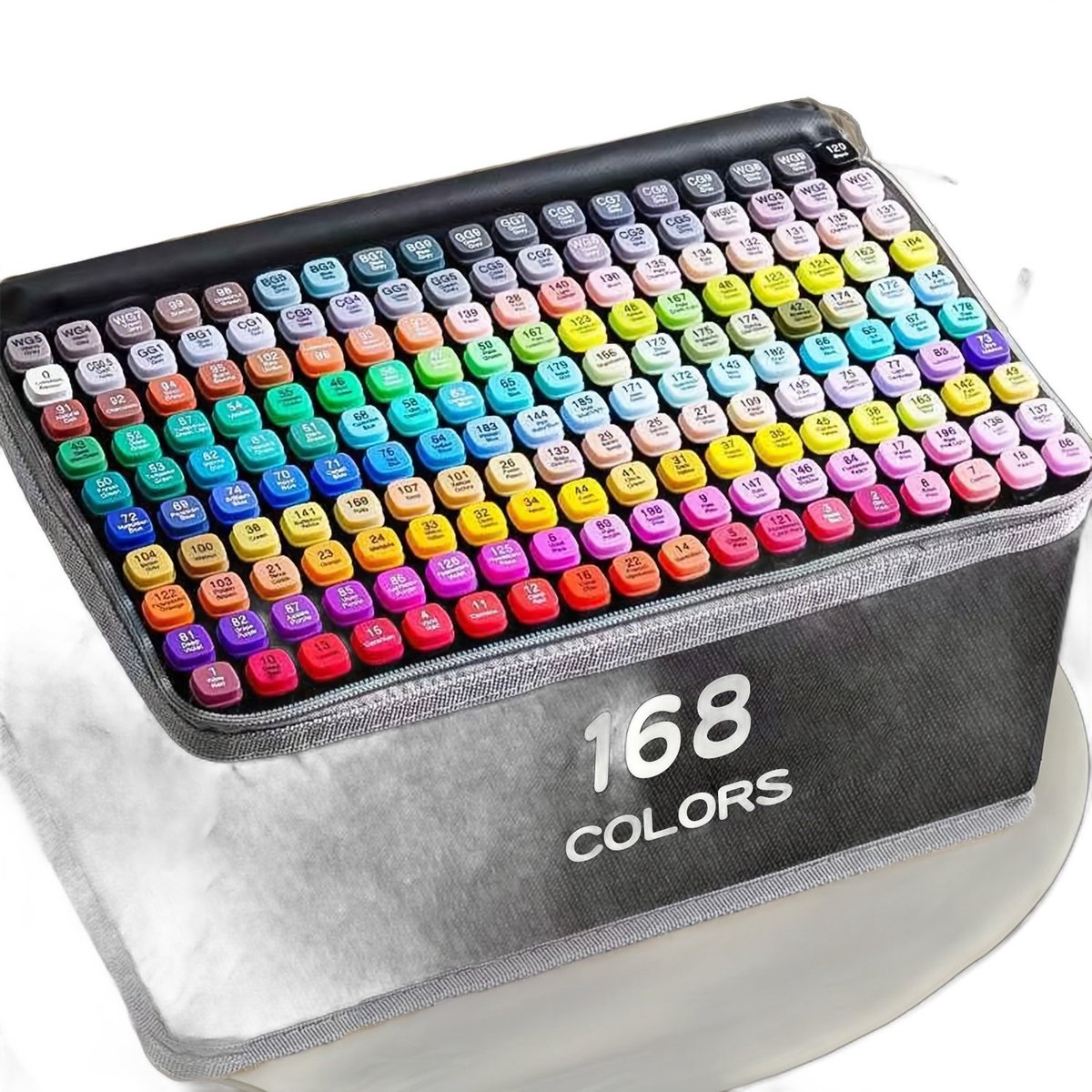 Currero Aquamarkers - Twinmarkers - Brushpennen - Stiften - Markeerstiften Op Waterbasis - Dual Tip - Tekenen En Kleuren - 168pcs