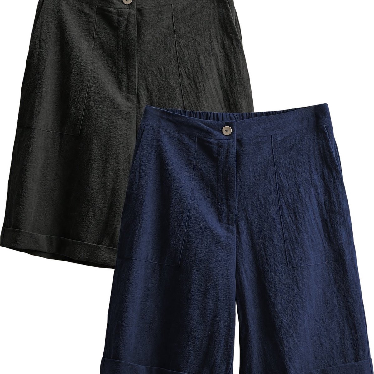Currero Jorts Dames Jeans Short Korte Spijkerbroek Baggy Fit – Cargo Short Zomer Grote Maten + Marineblauw