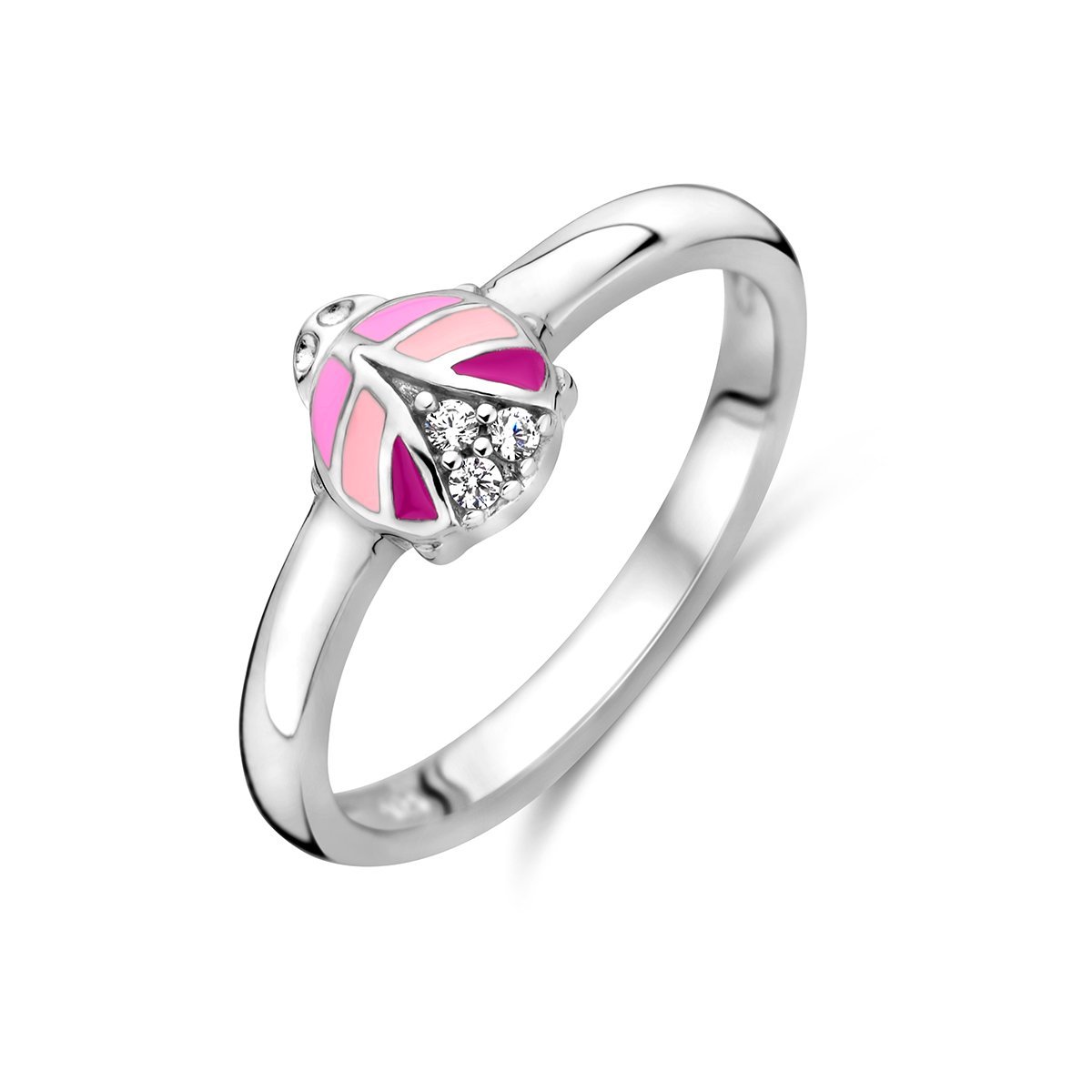 Gerhodineerd Zilver Ring Lieveheersbeestje Met Zirkonia 1337855