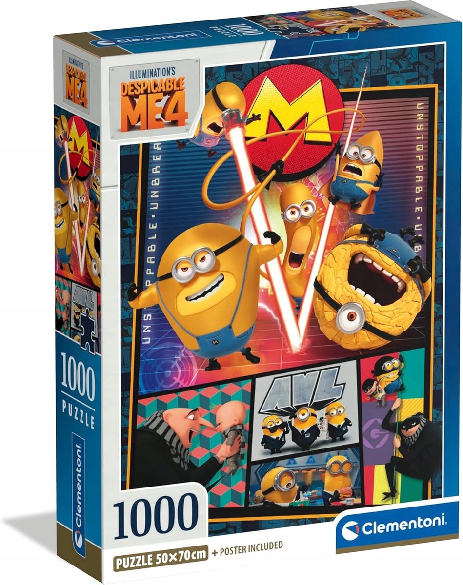 Clementoni Puzzel 1000 Stukjes - Minions Despicable Me 4