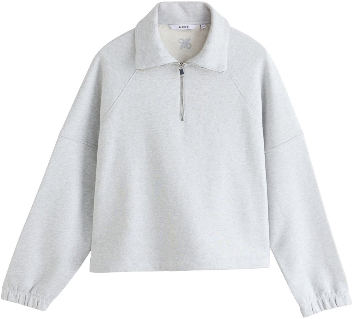 Next - Dames - Sweatshirt met kwartrits - Grijs