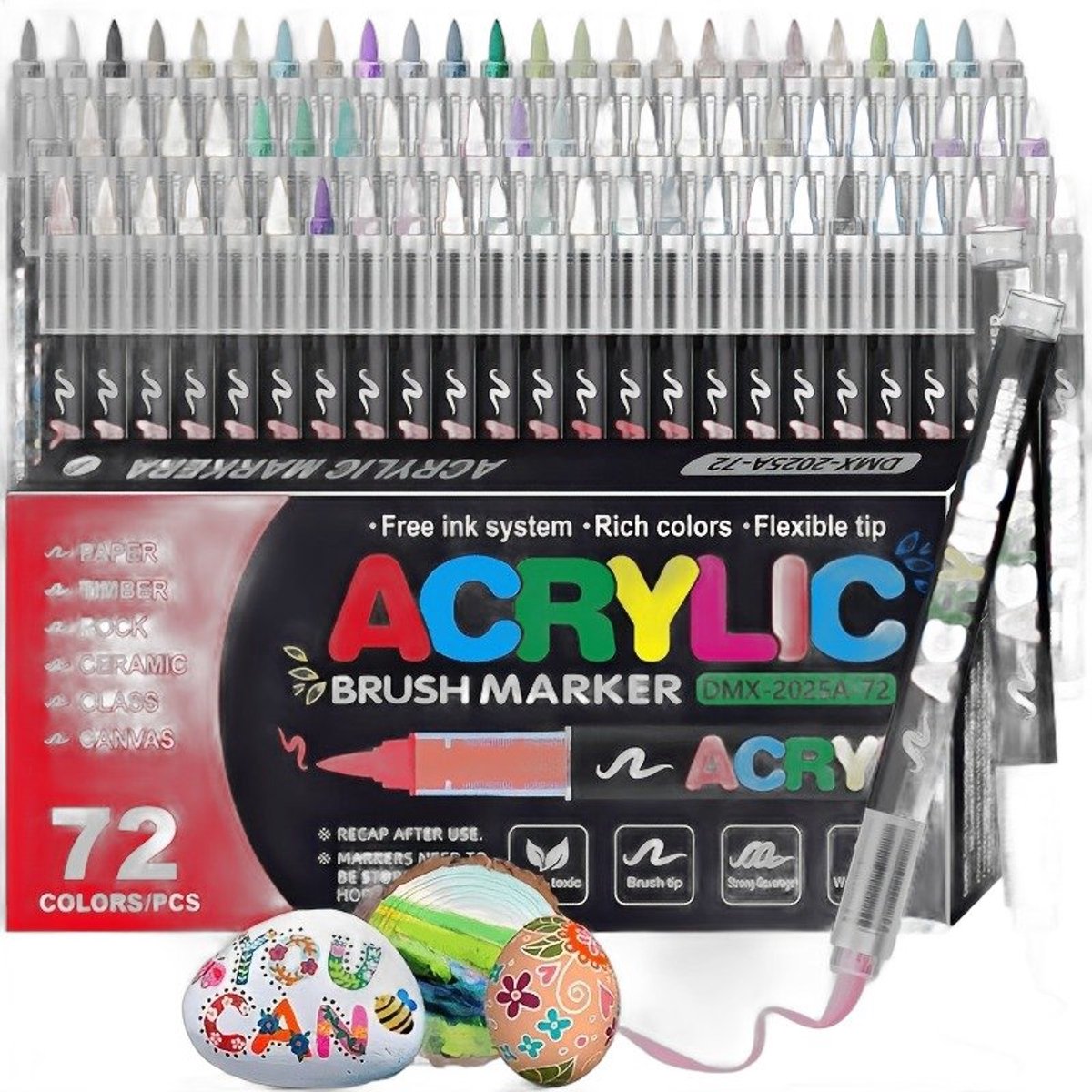 Currero Aquamarkers - Twinmarkers - Brushpennen - Stiften - Markeerstiften Op Waterbasis - Dual Tip - Tekenen En Kleuren - 72 Kleuren