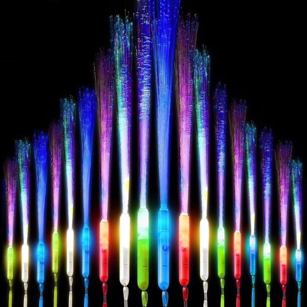 Glasvezel toverstaf gloeistokken LED-lichtstaf 3 modi kleurrijk knipperend licht sensorisch speelgoed - verjaardag Halloween - kinderen - 18 stuks .