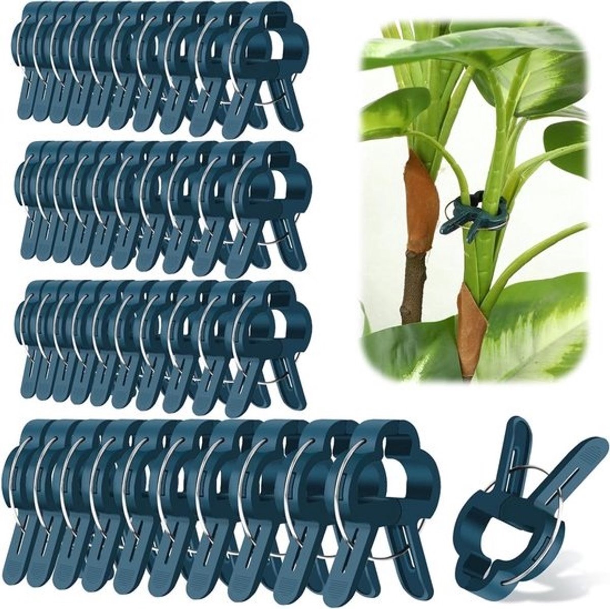 Plantenclips voor klimplanten en tomaten - 40 stuks (30 kleine maten + 10 grote maten)