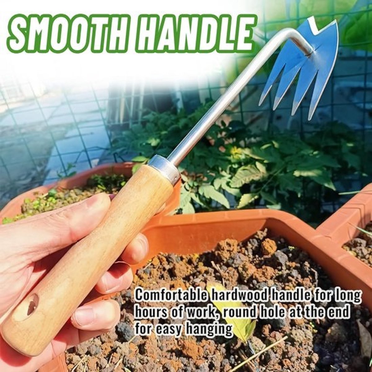 Onkruidverwijderingsgereedschap - Tuingereedschap - Onkruidverwijderingsgereedschap voor de tuin - Roestvrij staal - Draagbaar handgereedschap voor de tuin - Geschikt voor het kweken van groenten, het planten en wieden van gewassen in de achtertuin.