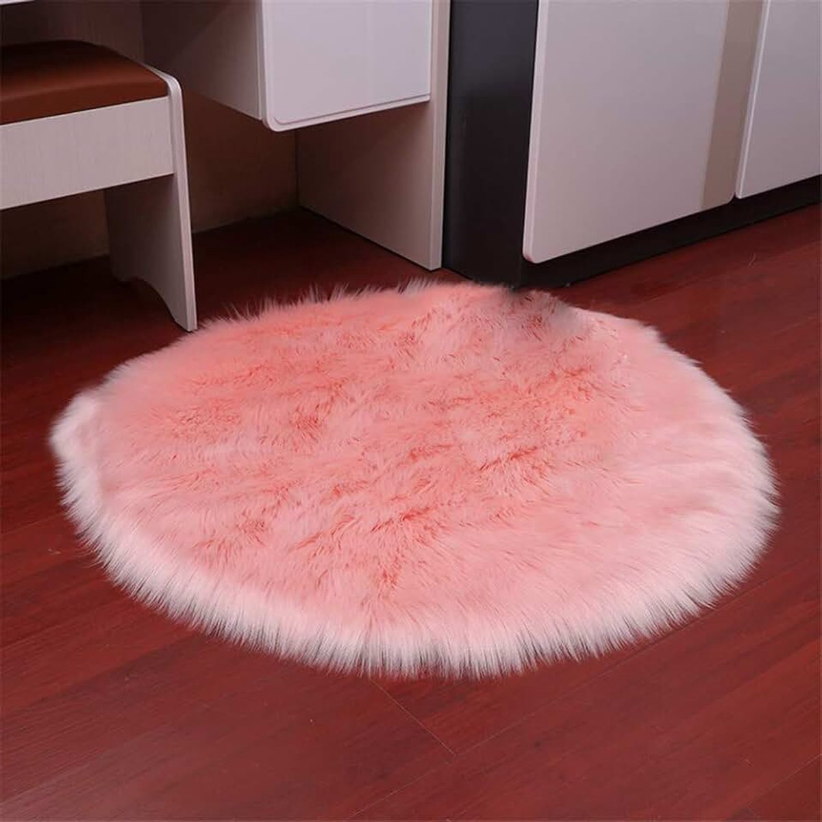 Pluche Rond, Wollen Tapijten, Vloermatten, Vloermatten Voor Huishoudelijk Gebruik, Meerdere Maten,Light pink,Diameter 150cm