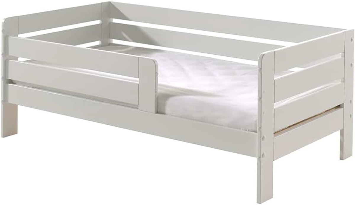 Bed, robuust, grenen, wit, 70 x 140 cm