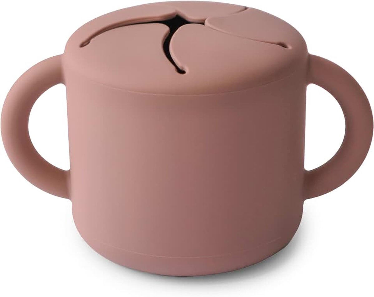 Siliconen Snackbekers voor Peuters en Baby's, Easy Grip, Materiaal: Food Grade Siliconen, Vaatwasmachine- en Magnetronbestendig (Cloudy Mauve)