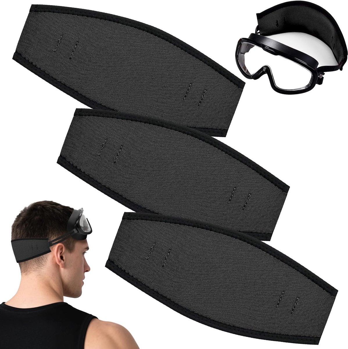 Duikbril, 3 stuks, duikmaskerband, neopreen, waterdichte maskerbanden, duikbrillen, stoffen band voor snorkelen, diepduiken