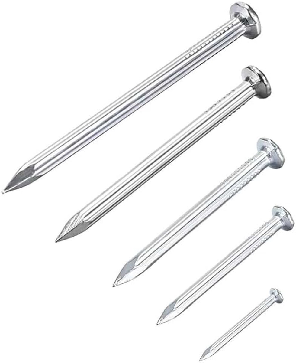20Pcs 3.8×60MM Gehard Cement Nagels Koolstofstaal Punt Tip Verzinkt Hardhout Muur Tegels Baksteen Beton Cement Nail Hardware