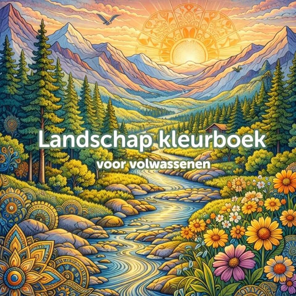 Landschap kleurboek voor volwassenen: 50 unieke landschap kleurplaten voeren je mee langs glooiende heuvels, stille meren, bergtoppen en meer.