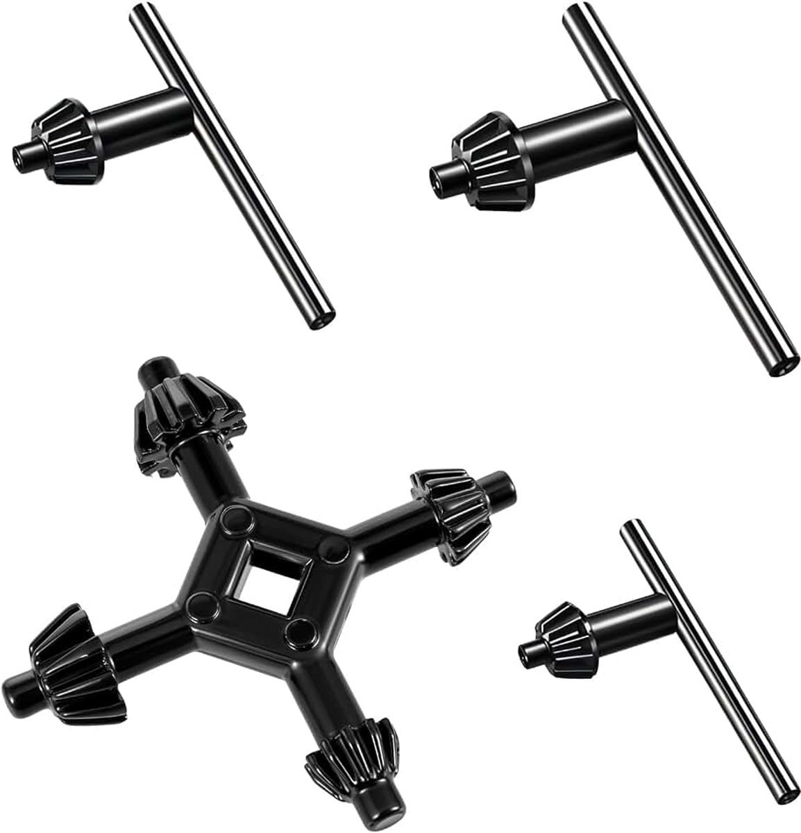 4 stuks boorkopsleutelset, boorkop, sleutel, spankopsleutel, boorkop, Chuck Key, vervanging voor boor, universele boormachine, spangereedschap, boormachine, sleutels