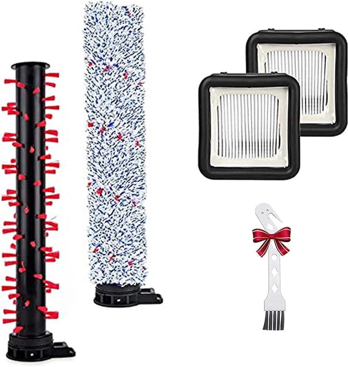 Accessoires voor AlfaBot T30 T36 Stofzuigers, 1 rol tapijtborstel en 1 rol meervoudige borstels, 2 reservefilters en 1 reinigingsborstel reserveonderdelen