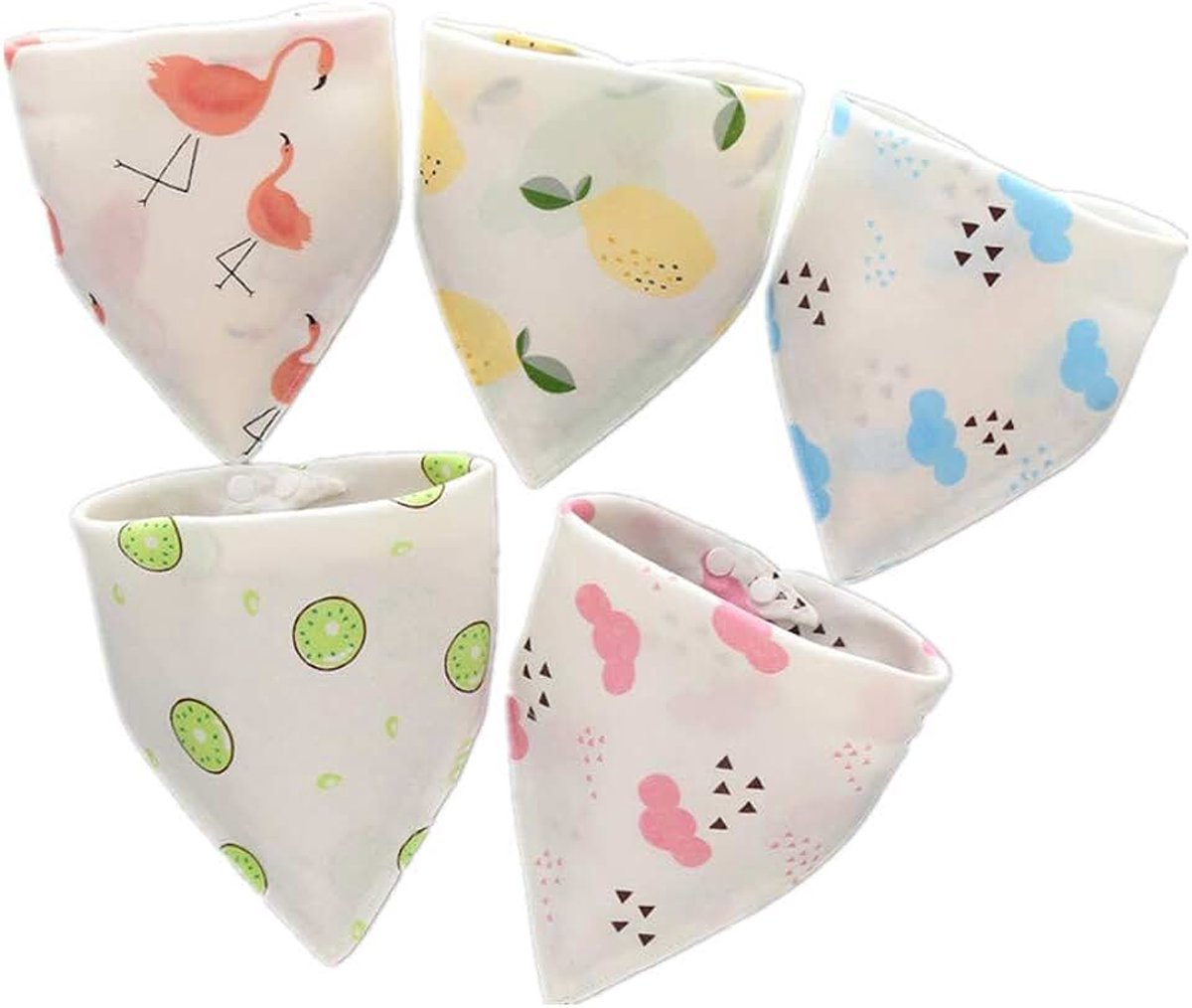 Bandana Dribble Slabbetjes, Baby Slabbetjes Newborn Voor Meisjes Jongens Unisex, Organic Cotton Babyvoeding Slabbetjes, 5Pcs Soft Superabsorberende Drool Slabbetjes,N