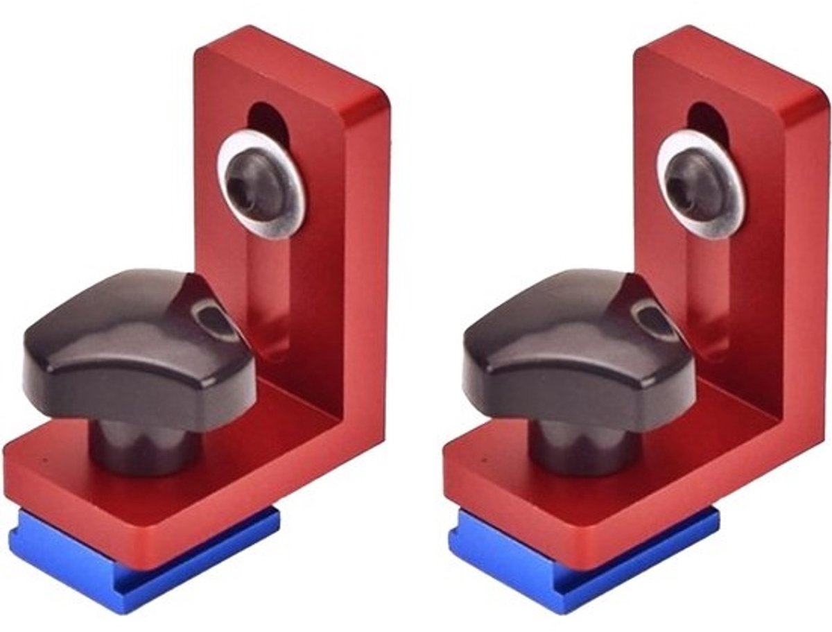 Dailygoods- Geleiderailstops, 2 stuks - T-railgeleiderailstop - Geleiderailstop voor verstekzagen - Voor houtbewerking - Aluminiumlegering - Slijtvast en corrosiebestendig - Railstop