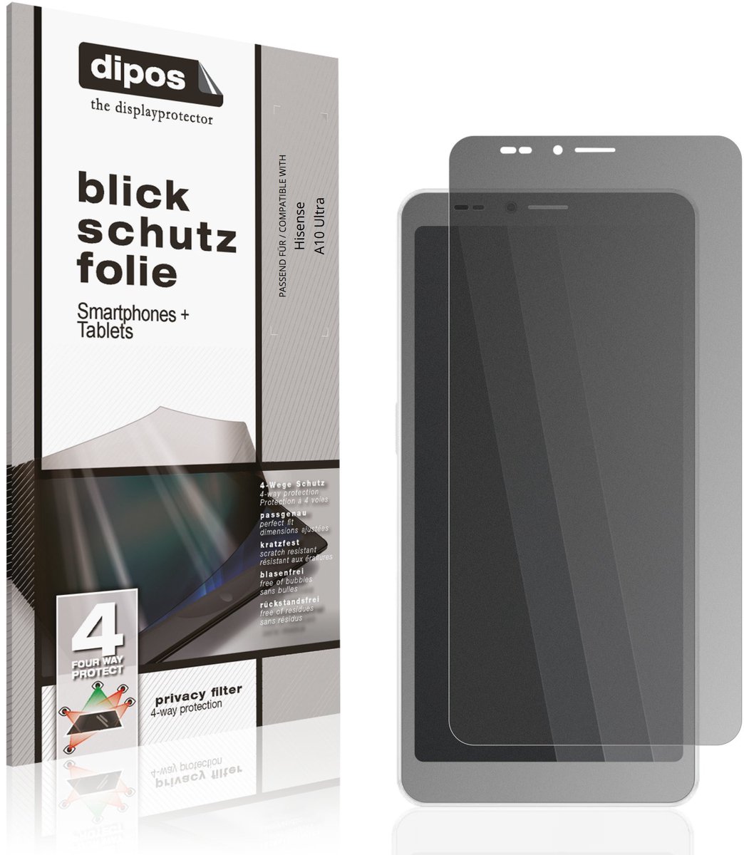 dipos – Matte Privacy Screenprotector geschikt voor Hisense A10 Ultra | Anti-Spy Beschermfolie