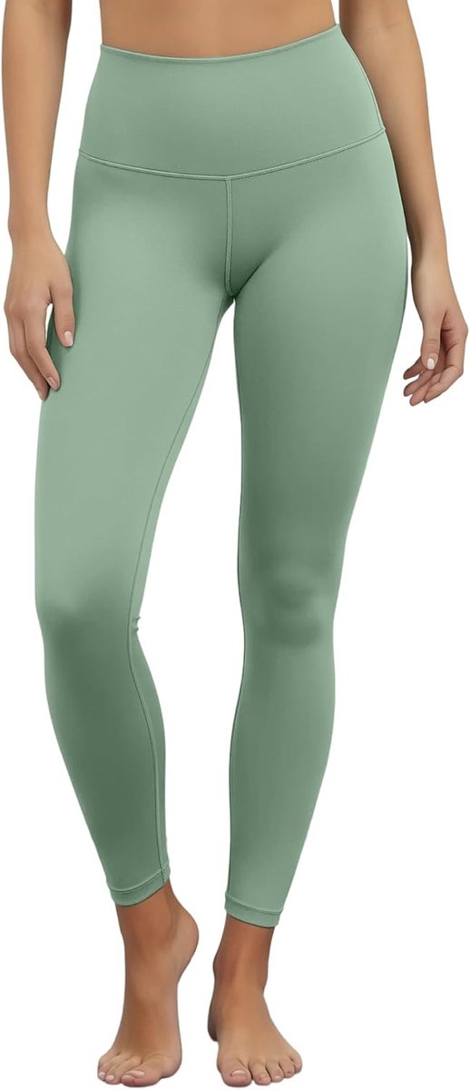 Leggings voor dames, hoge taille, ondoorzichtige sportlegging voor dames, buikweg, yogabroek, lang, boterzachte hardloopbroek en fitnessbroek voor sportschool, dagelijks gebruik, zwart