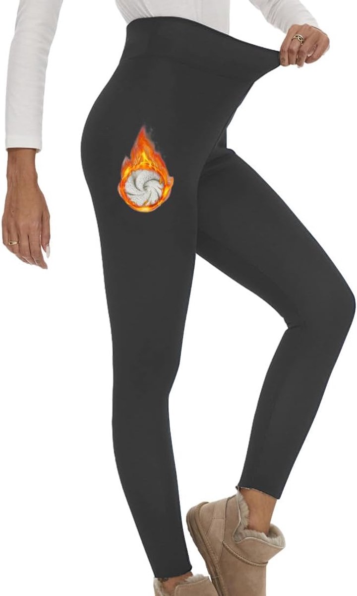 Leggings voor dames, winter, fleece, dik, sportbroek, push-up broek, hoge taille, thermische leggings voor dames, fleece, winter, leggings