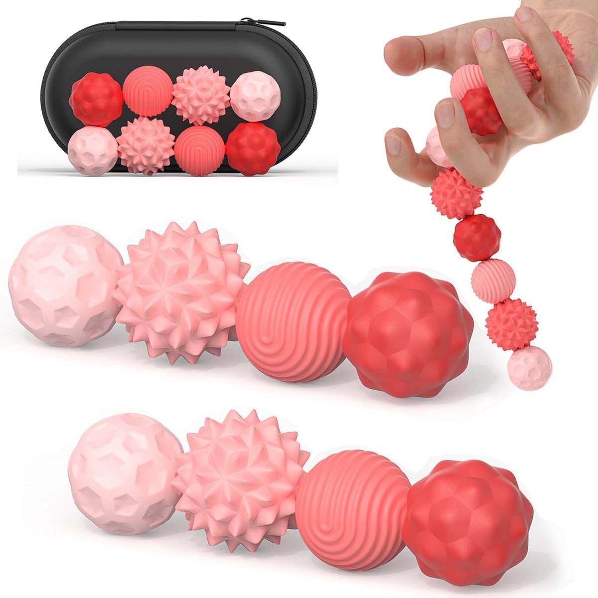 8 stuks magnetische sensorische ballen, anti-stress speelgoed, siliconen fidget-speelgoed, aantrekkingskracht, stressballen met siliconen hoes