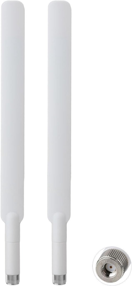 Dualband WLAN-antenne, 2,4 GHz, 5 GHz, 5,8 GHz, 8 dBi Mimo RPSMA stekker voor router, desktop, gaming-moederbord, mini-PCIe-netwerkkaart, USB-adapter, FPV-apparaat (2 stuks)