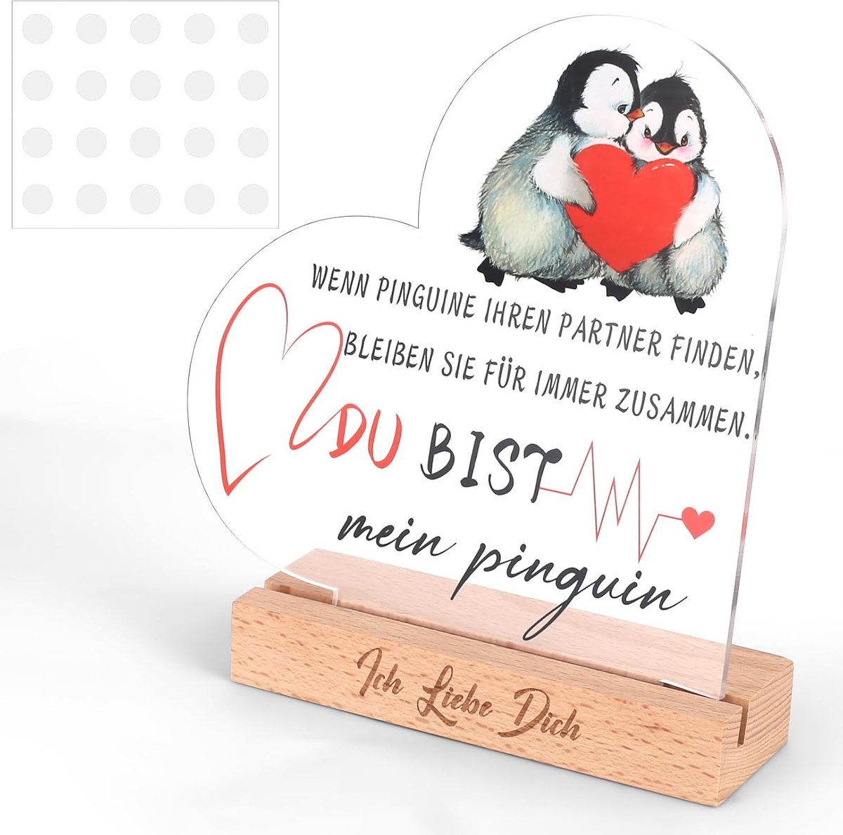 Cadeaus voor vrouwen/mannen/paar, pinguïn cadeau voor jubileum, huwelijk, acryl houten bordjes, thuis, Valentijnsdag, kerstcadeau voor hem, man, vrouw, ik hou van je
