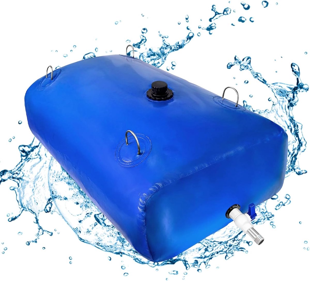 Wateropbergzak, 110 liter waterreservoir met grote capaciteit, RV-watertank met ventielen, opvouwbare wateropslagcontainers, opvouwbare draagbare watertank, voor noodwaterlevering, camping