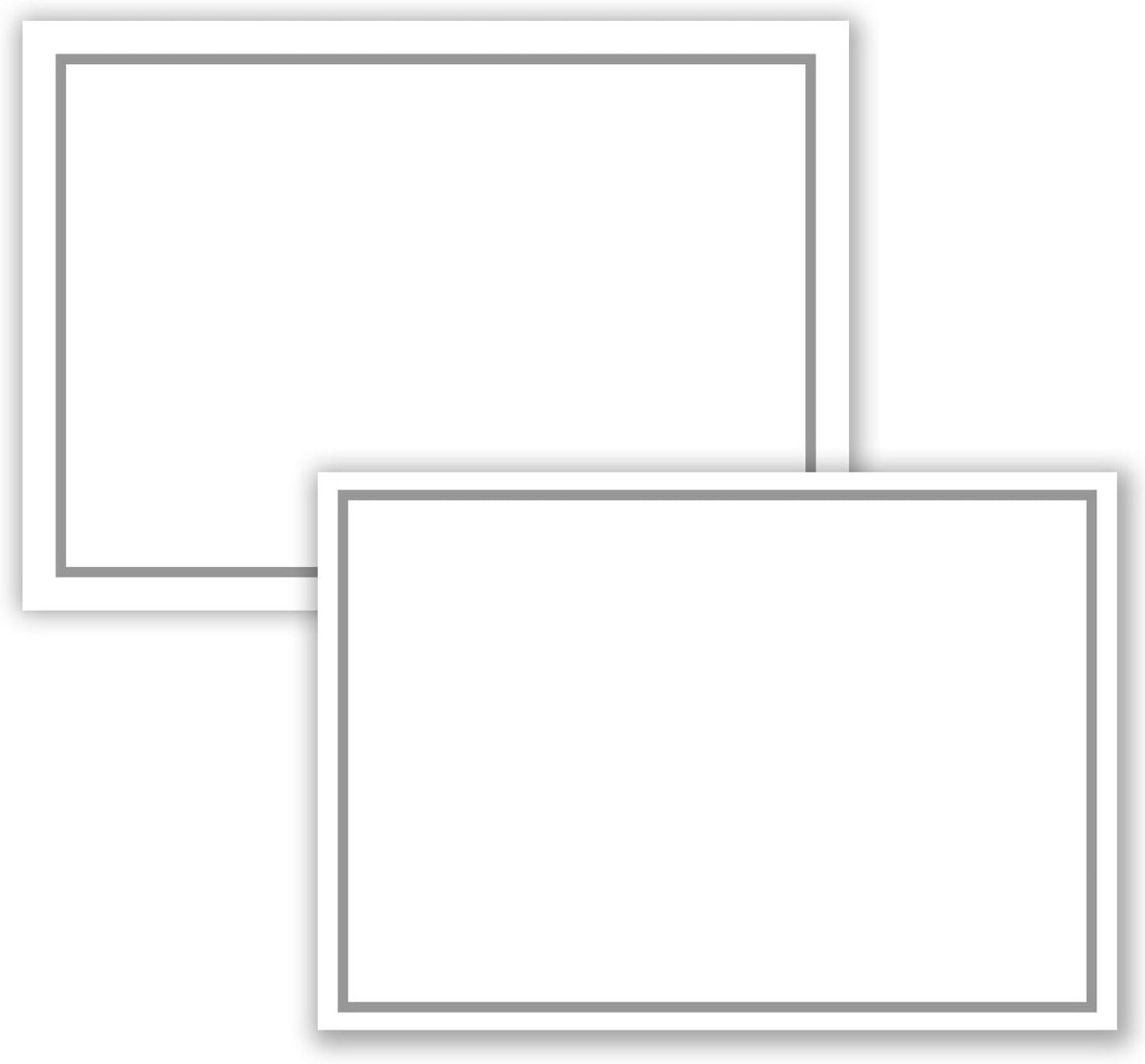 25 x set enkele rouwkaarten DIN A6 + rouwenveloppen DIN C6 - met grijs rouwframe - 10,5 x 14,8 cm - bedrukbaar - condoomset voor dankzegging rouwen