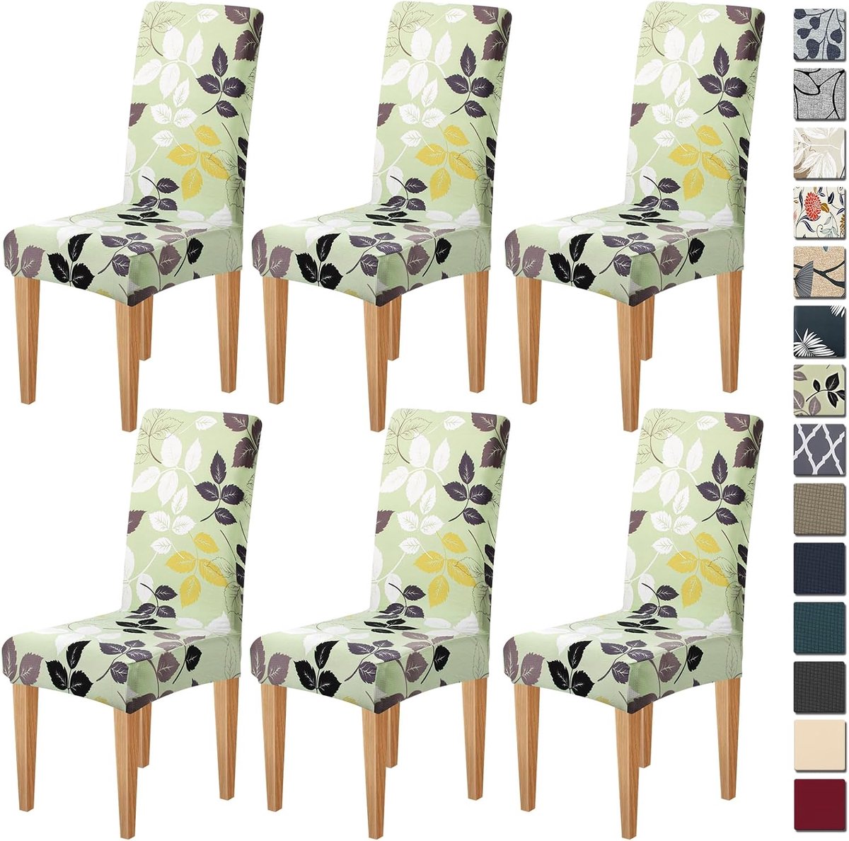 Stoelhoezen, stretch, elastische stoelhoes, afneembaar, wasbaar, bescherming voor keuken, restaurant, hotel, banket, bruiloft (huis-liefde, 6 stuks)