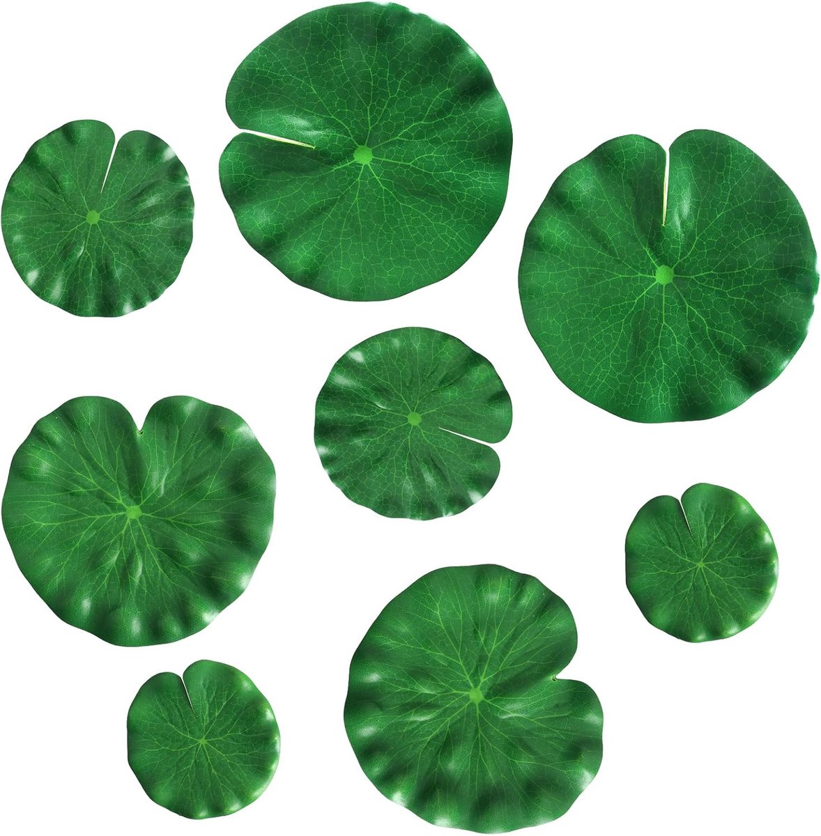 8 stuks kunstmatige lotusbladeren, 10-20 cm, realistische zeerbeien, kunstmatige waterplanten, gesimuleerde waterleliezen, bladeren, drijvende zeerbeibladeren, vijverdecoratie voor thuis, tuin