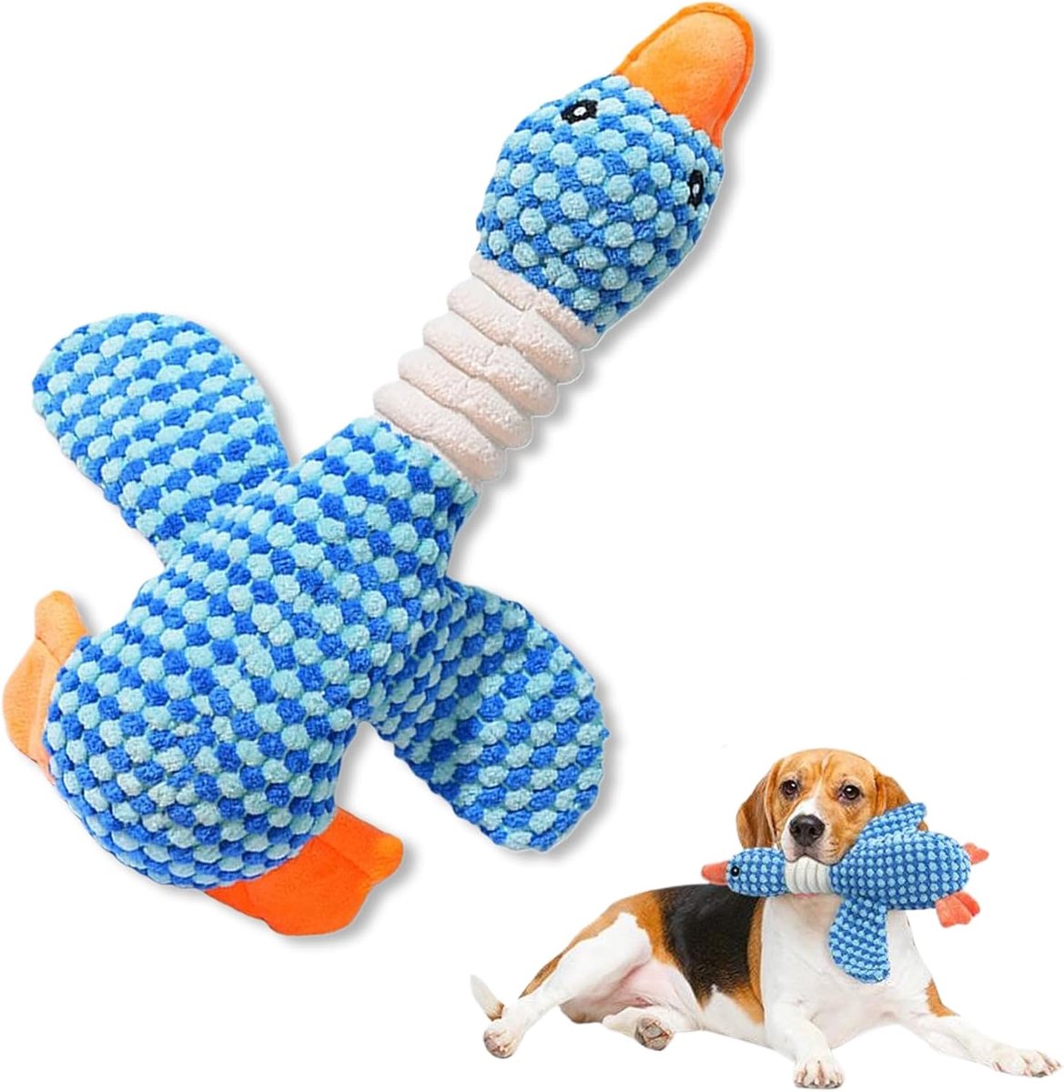 Piepende pluche eend, kauwspeelgoed voor honden, met geluid, begeleidend speelgoed om mee te spelen, kauwen en bezig te houden, voor thuis en woonkamer