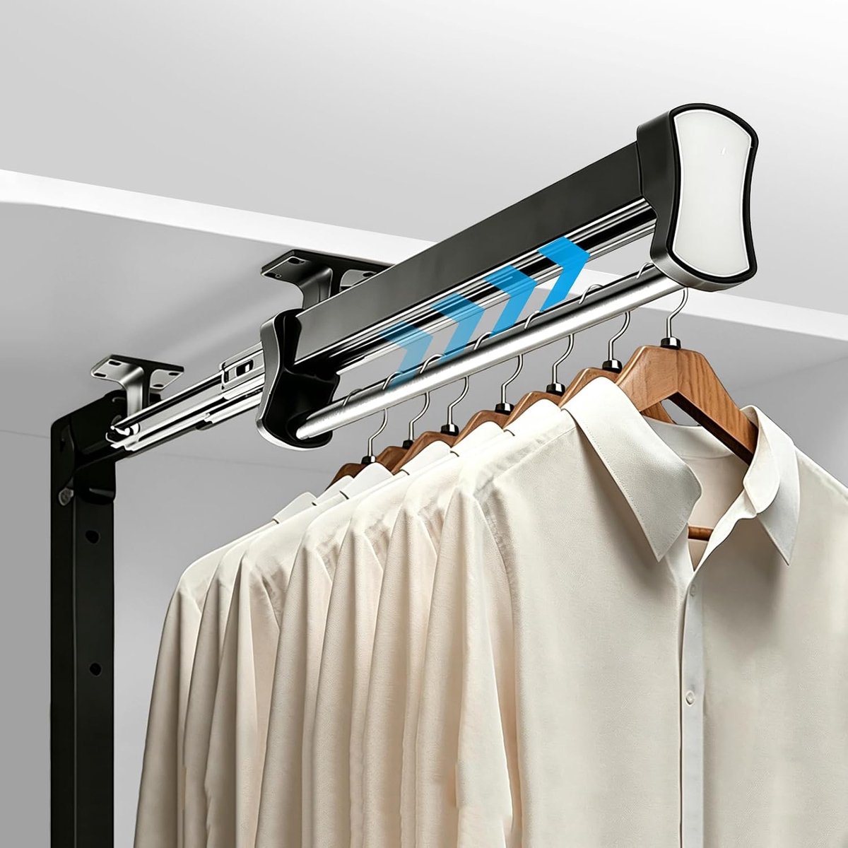 Uittrekbare kast voor het uittrekken van de kleerhangers, verstelbare broekophanging uittrekbare kledingkast, telescoopstang, kledingstang voor broeken, kleding (30 cm)