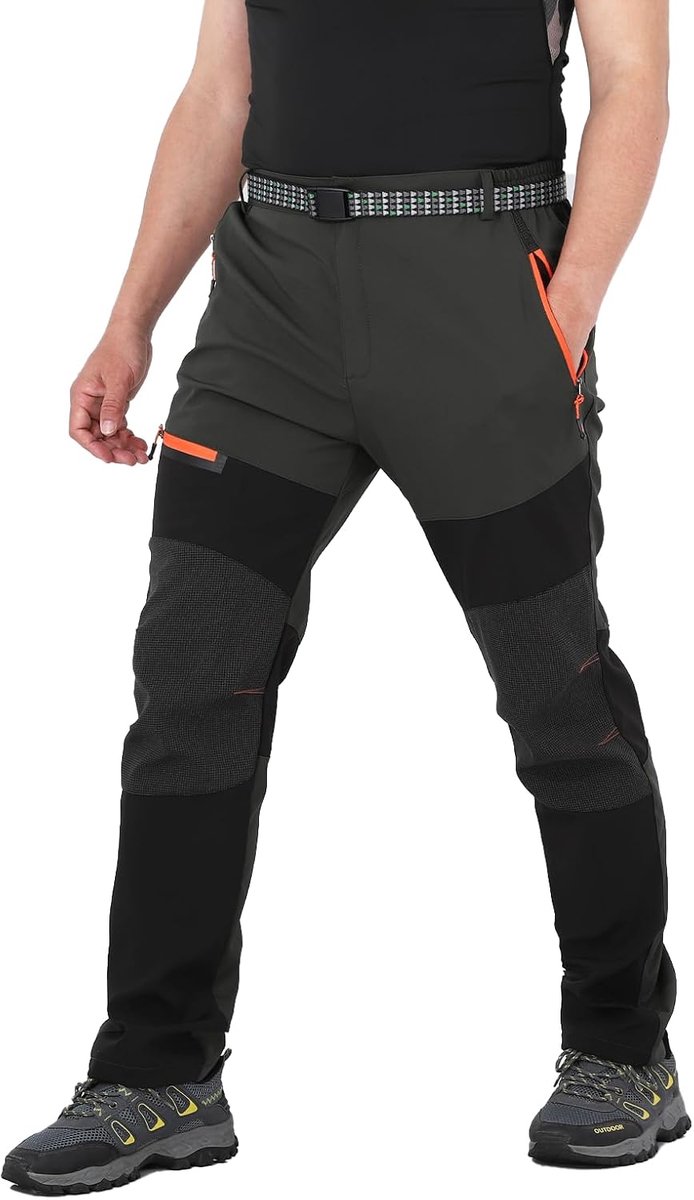 Wandelbroek voor heren, outdoor, stretch, ademend, camping, wandelbroek met zakken met ritssluiting